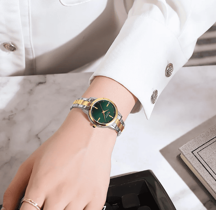 CURREN Feminino Elegant Blanche Green