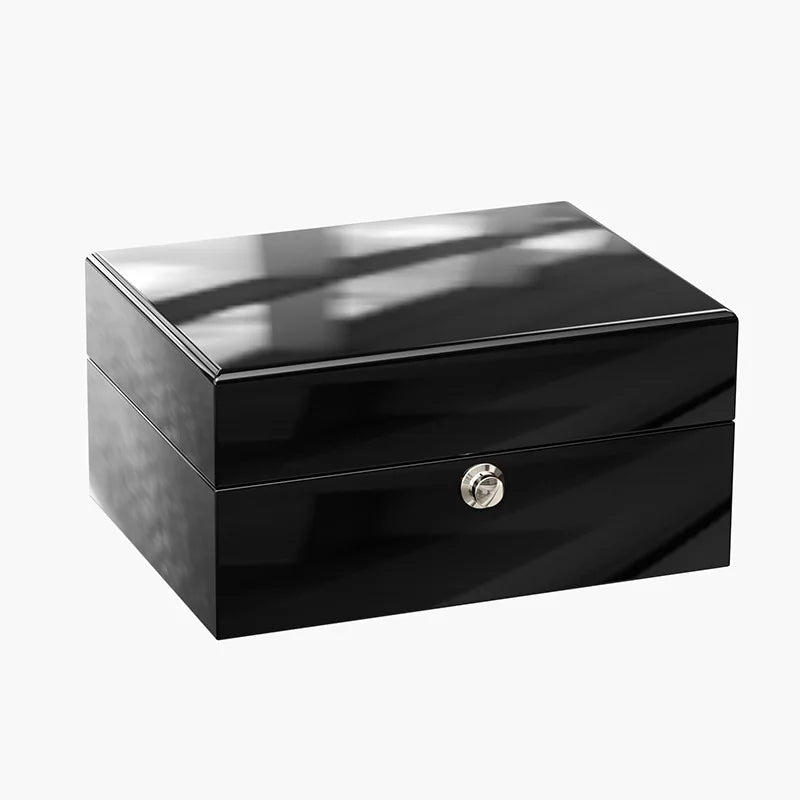 Porta Relogio Masculino Premium de Madeira Verniz Preto 5