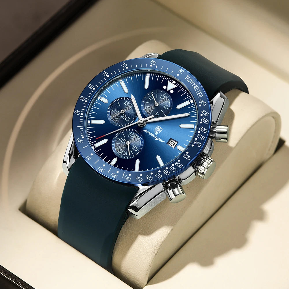 Relogio Cronógrafo POEDAGAR Chrono Leather 3