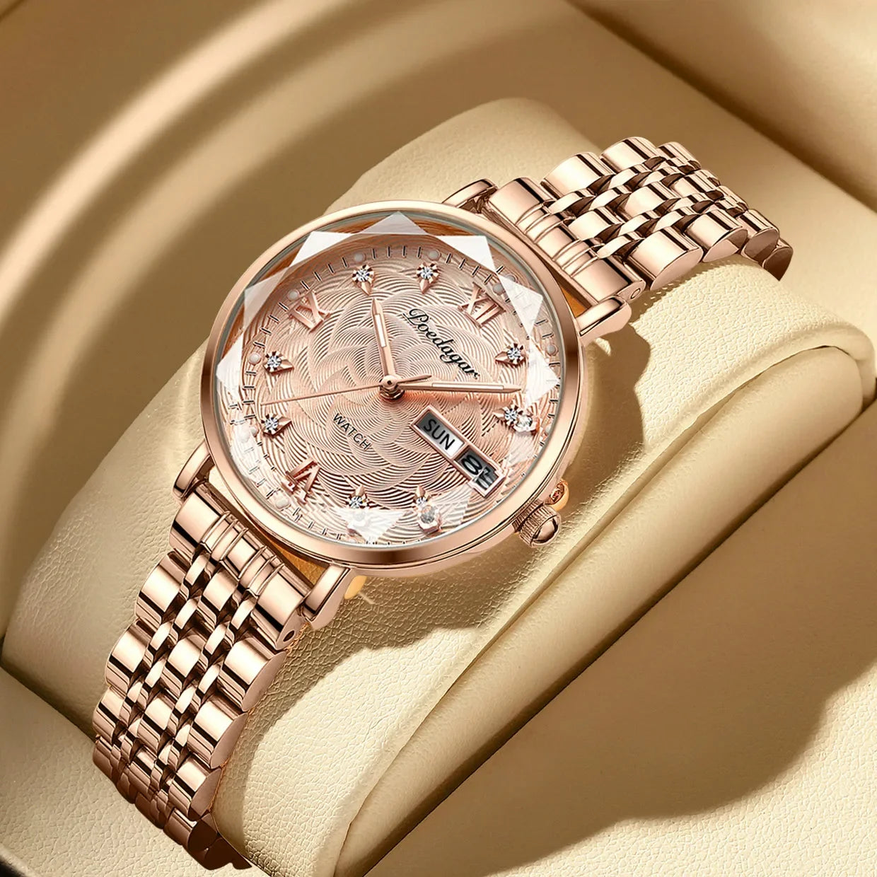 Relogio Feminino Rose de luxo Quartzo POEDAGAR 3012 4