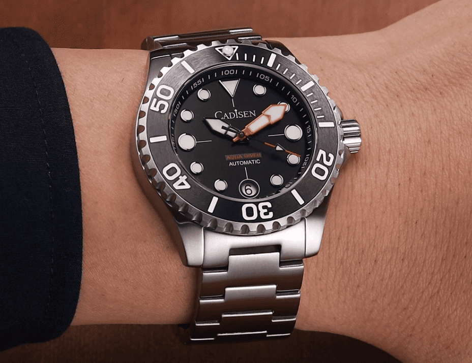 Relogio Masculino Prata Preto Mecanico CADISEN C8232 14