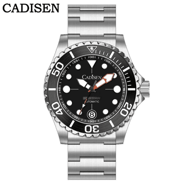 Relogio Masculino Prata Preto Mecanico CADISEN C8232 1