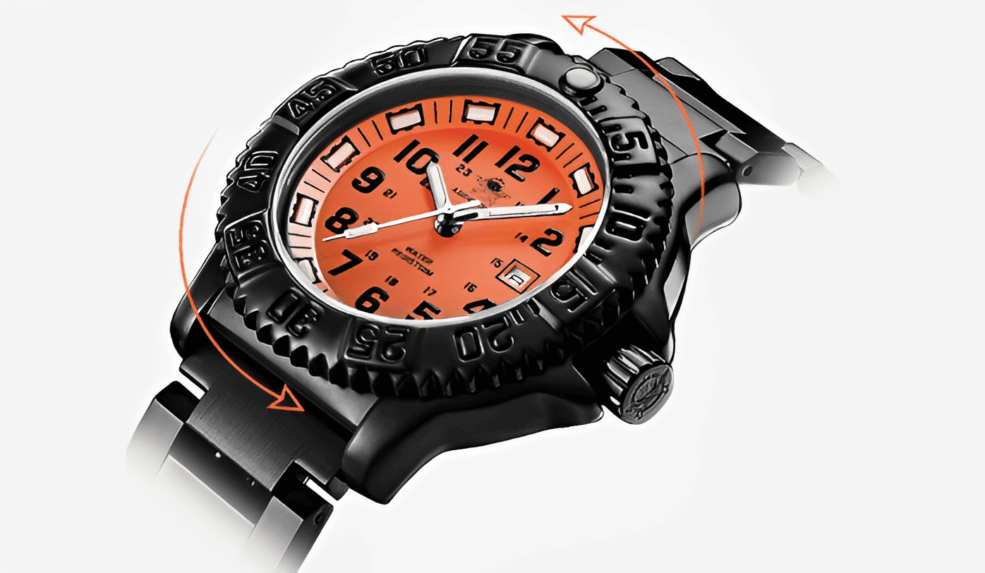 Relogio Masculino Preto Laranja Quartzo ADDIESDIVE Navy Seal 5