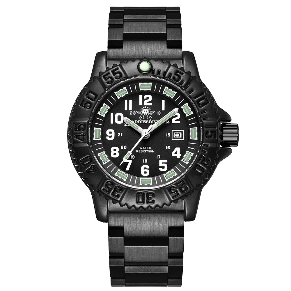 Relogio Masculino Preto Quartzo ADDIESDIVE Navy Seal 1