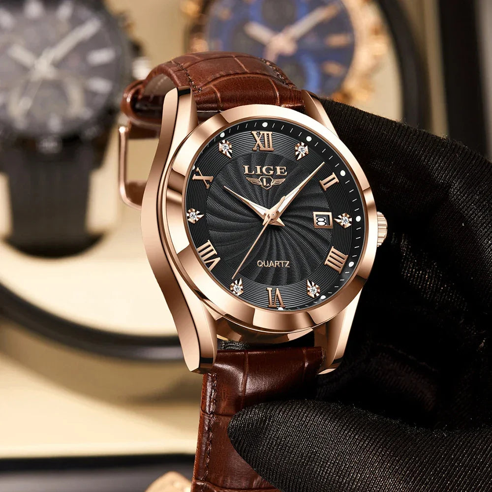 Relogio Masculino Preto Rose Quartz LIGE 89141 4