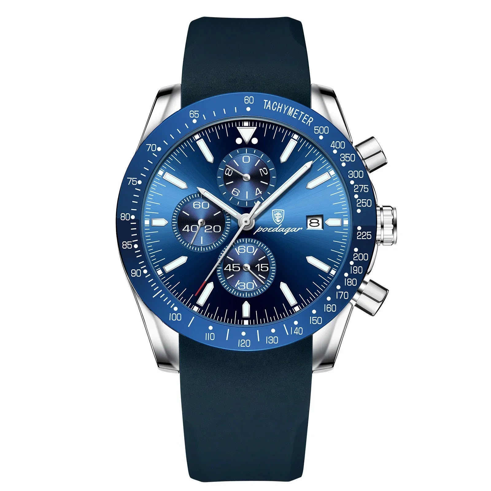 Relógio Masculino Pulseira de Couro Cronógrafo POEDAGAR 988 1