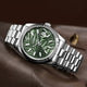 Relogio Mecanico Masculino Silver Emerald Leaf 4
