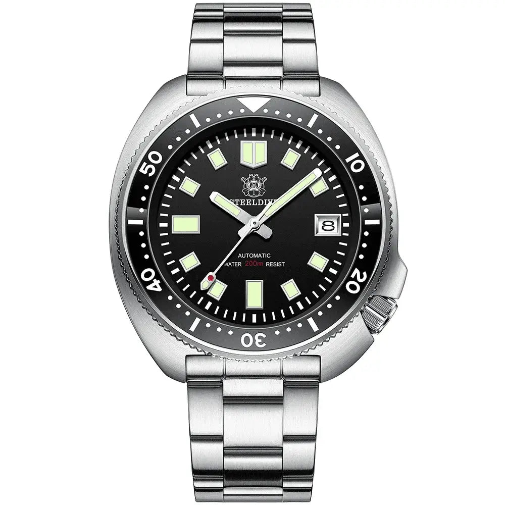 Relogio Mecanico Masculino Turtle V2 Silver Black frente 1
