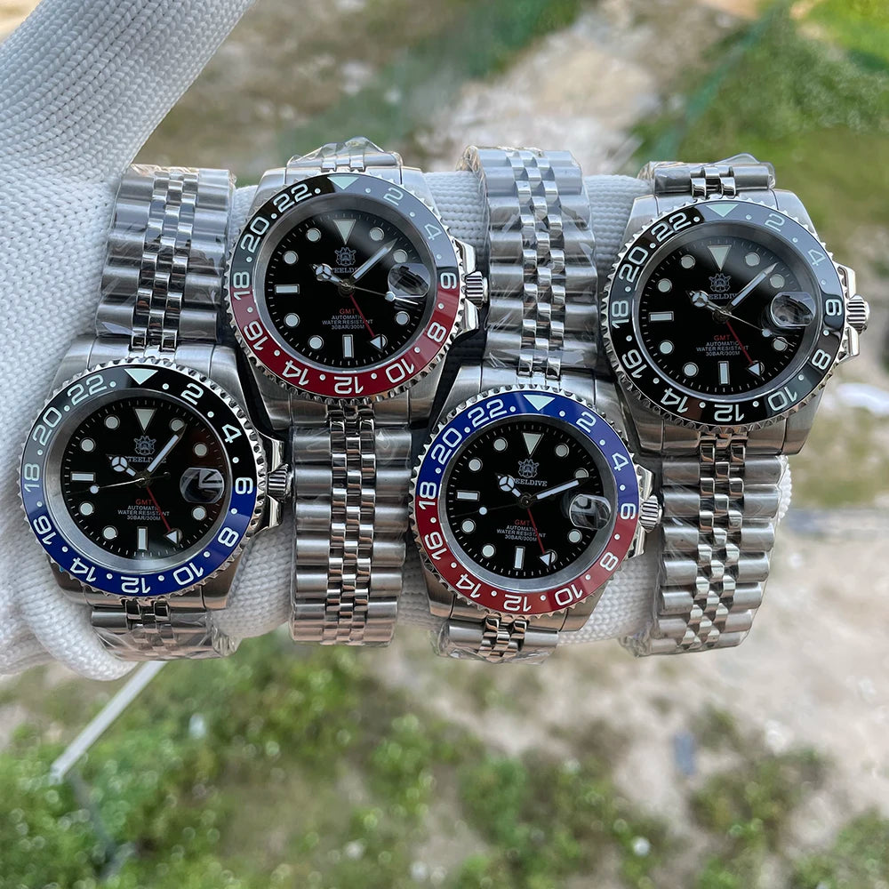 Relogio Mecanico STEELDIVE NH34 GMT 7