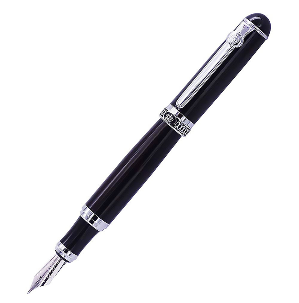 Caneta Tinteiro Legacy Preto Prateado 1
