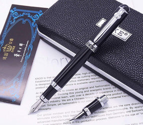 Caneta Tinteiro Legacy Preto Prateado 5