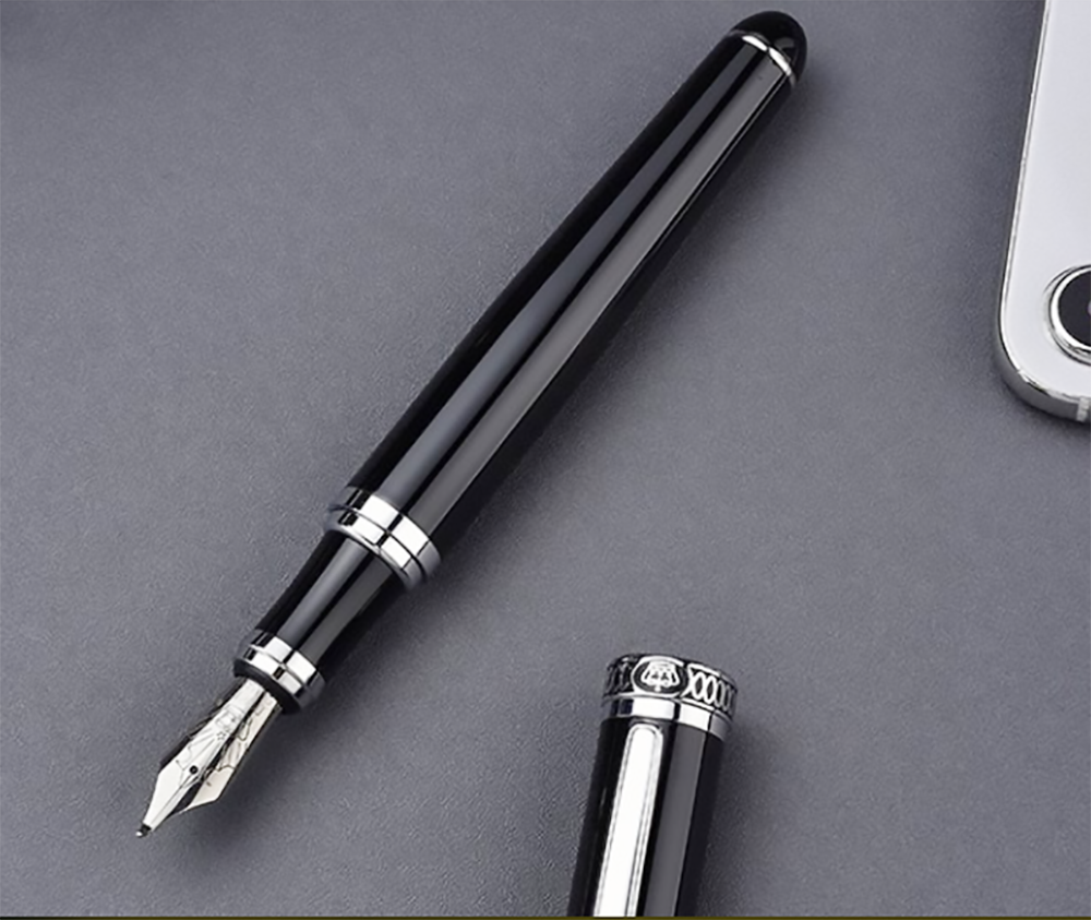 Caneta Tinteiro Legacy Preto Prateado 7