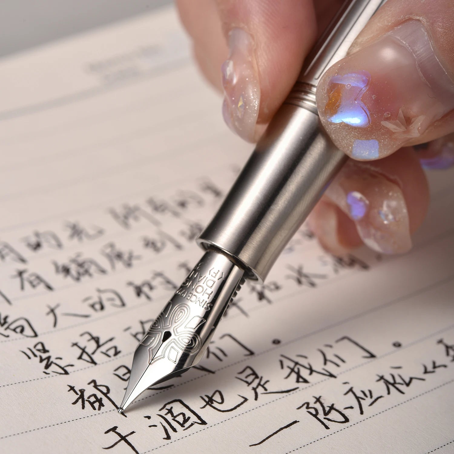 Caneta Tinteiro Titanio Escovado Classic 6