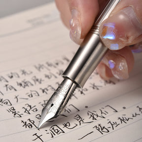 Caneta Tinteiro Titanio Escovado Classic 6