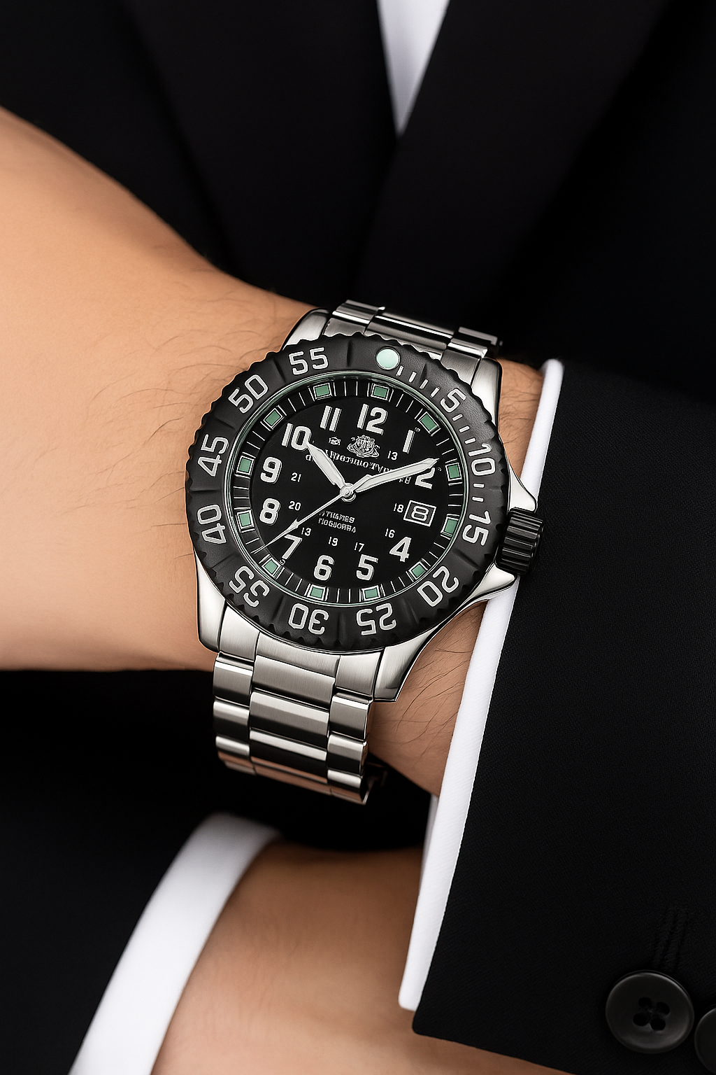 Relógio Quartz ADDIESDIVE Navy Seal Silver