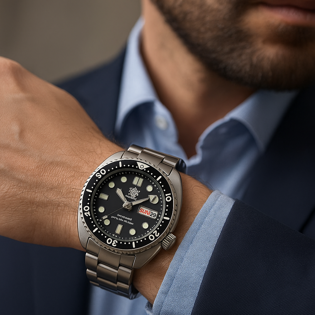 Relógio Mecânico STEELDIVE King Turtle Dive Watch V2 Black