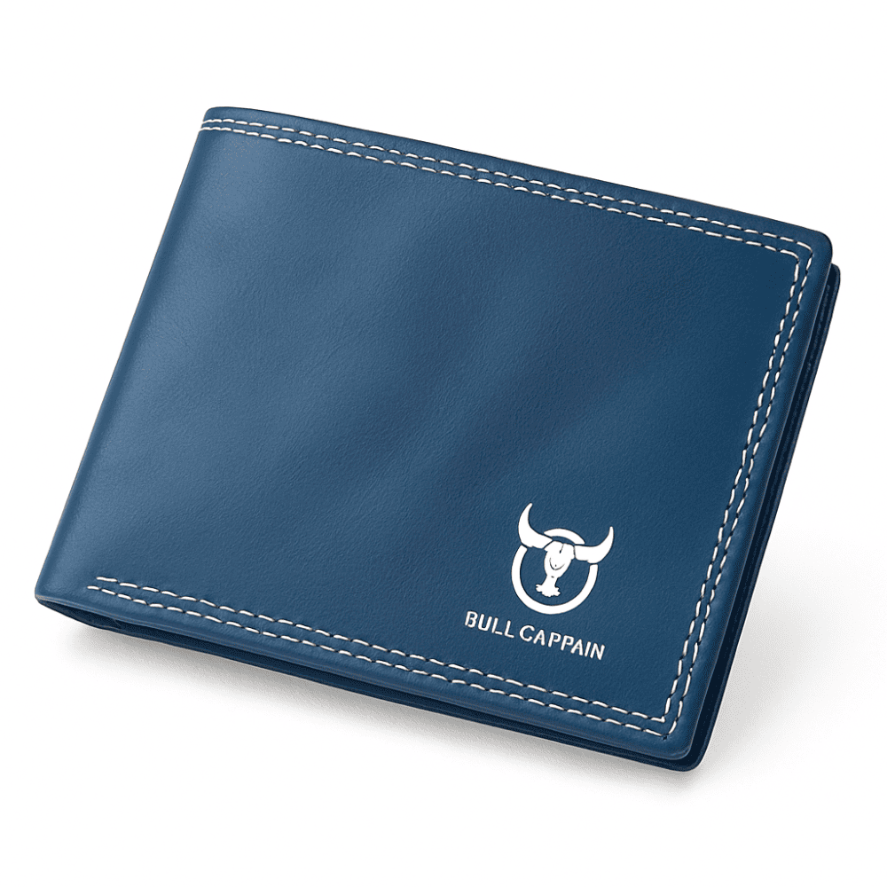 Carteira Masculina de Couro Noble Wallet Blue