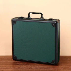 Maleta Porta Relogios Luxo em Liga Metalica Verde Veludo 6