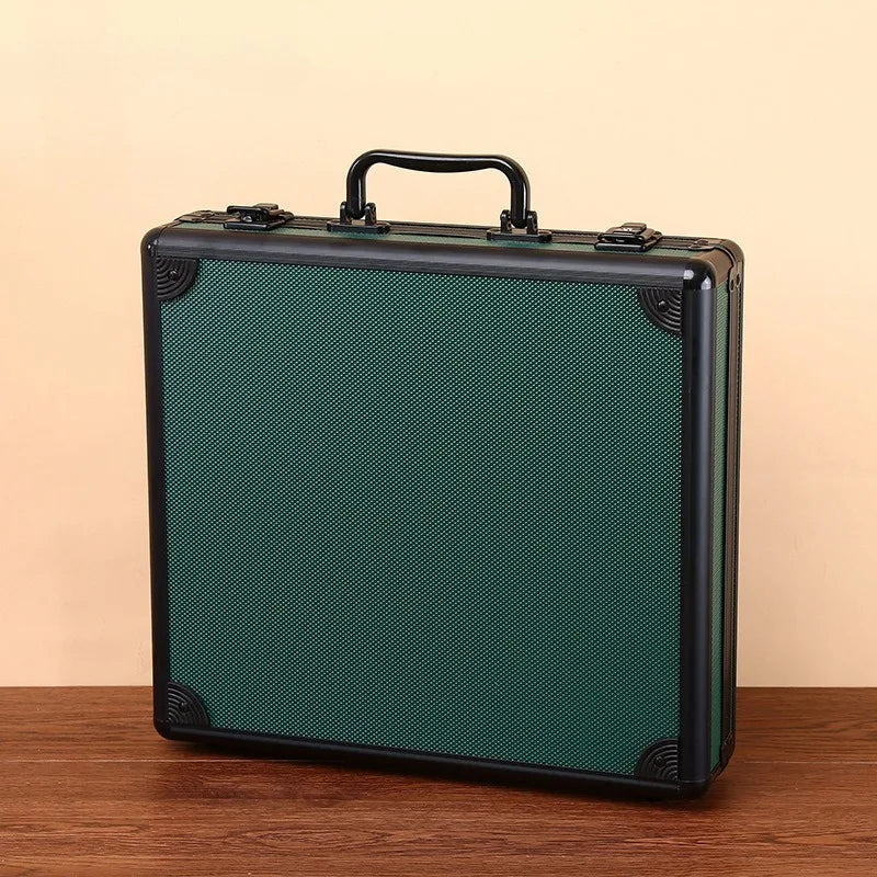 Maleta Porta Relogios Luxo em Liga Metalica Verde Veludo 6