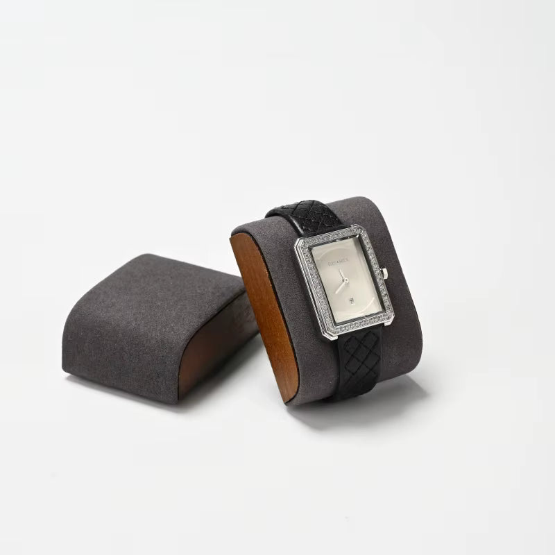 Porta Relogio Feminino em Madeira com Tampa de Vidro 7