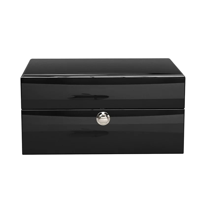 Porta Relogio Masculino Premium de Madeira Verniz Preto 6