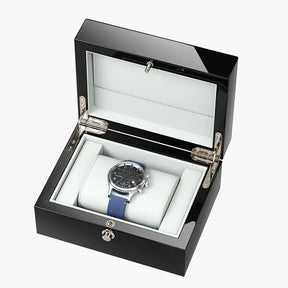Porta Relogio Masculino Premium de Madeira Verniz Preto 3