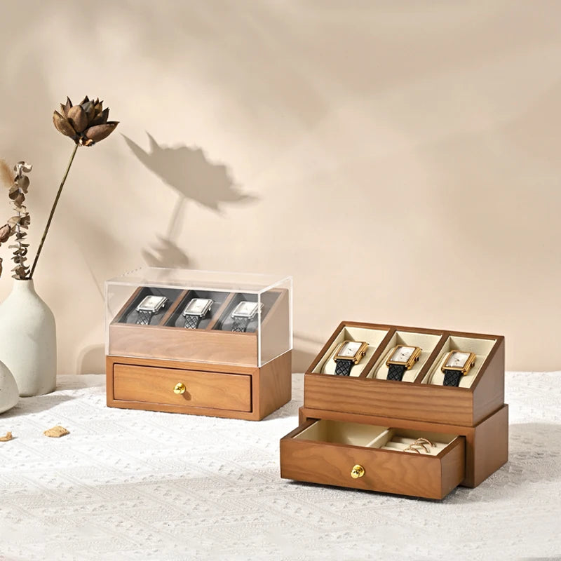 Porta Relogio e Joias Feminino em Madeira com Gaveta 3