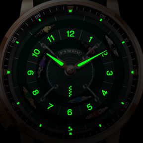 Relógio Masculino Couro Verde Mecânico PINDU Horse Racing 12