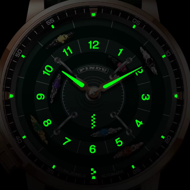 Relógio Masculino Couro Verde Mecânico PINDU Horse Racing 12