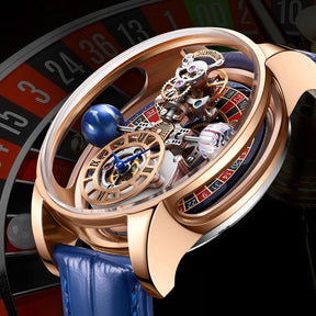 Relógio Masculino Dourado Azul Mecânico PINDU Celestial 10