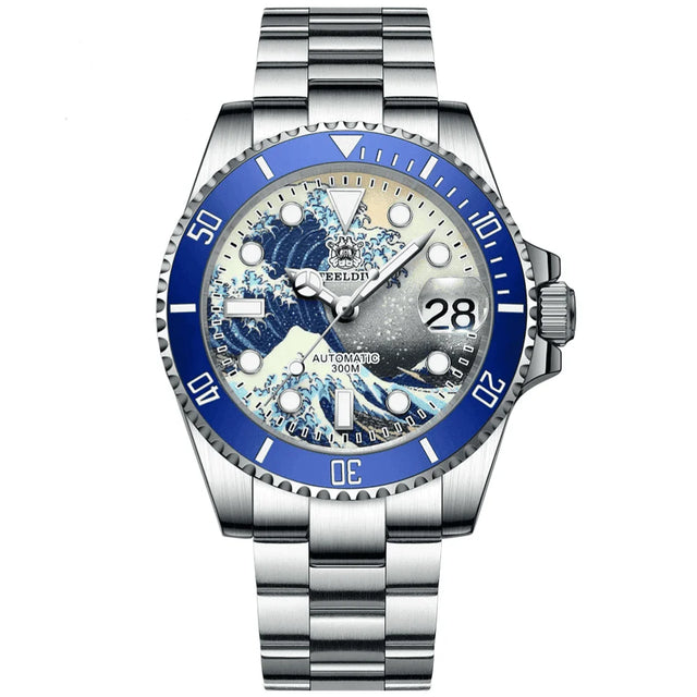 Relogio Automatico Great Wave Silver Blue 1