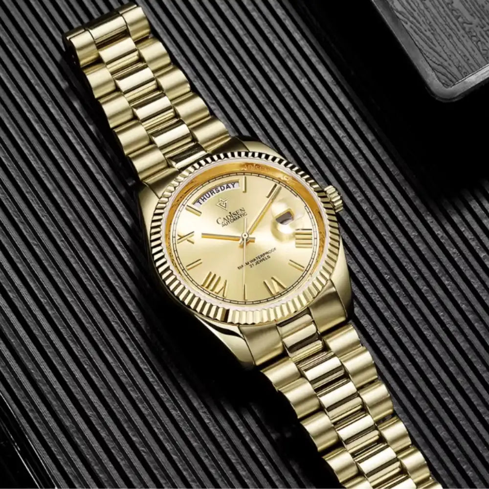 Relogio Automatico Maculino Gold Day-Date frente 3