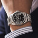 Relogio Automatico Maculino Silver Black Day-Date no pulso 2