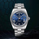 Relogio Automatico Maculino Silver Blue Day-Date 3
