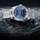 Relogio Automatico Maculino Silver Blue Day-Date 5