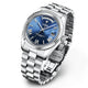 Relogio Automatico Maculino Silver Blue Day-Date 9
