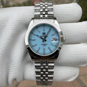Relogio Automatico Masculino Atlantic Silver Blue de frente