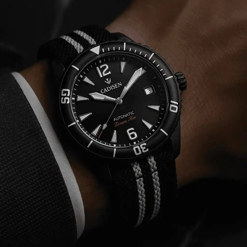 Relogio Automatico Masculino Black Ocean Vanguard no pulso