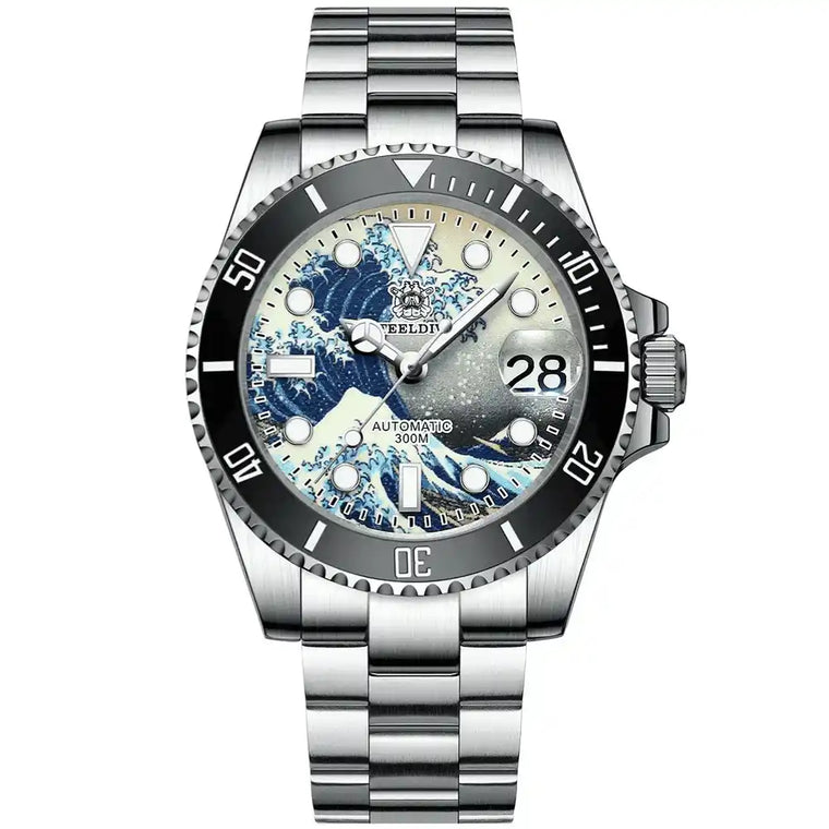 Relogio Automatico Masculino Great Wave Silver Black 1