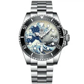 Relogio Automatico Masculino Great Wave Silver Black 1