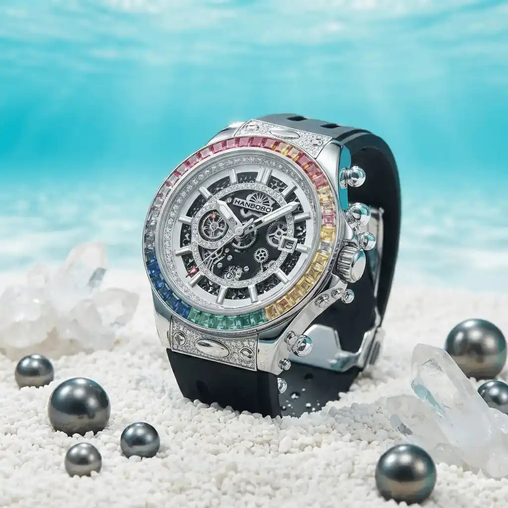 Relogio Automatico Masculino Silver Big Bang Rainbow frente 