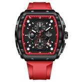 Relógio Cronógrafo LIGE Tonneau Red 1