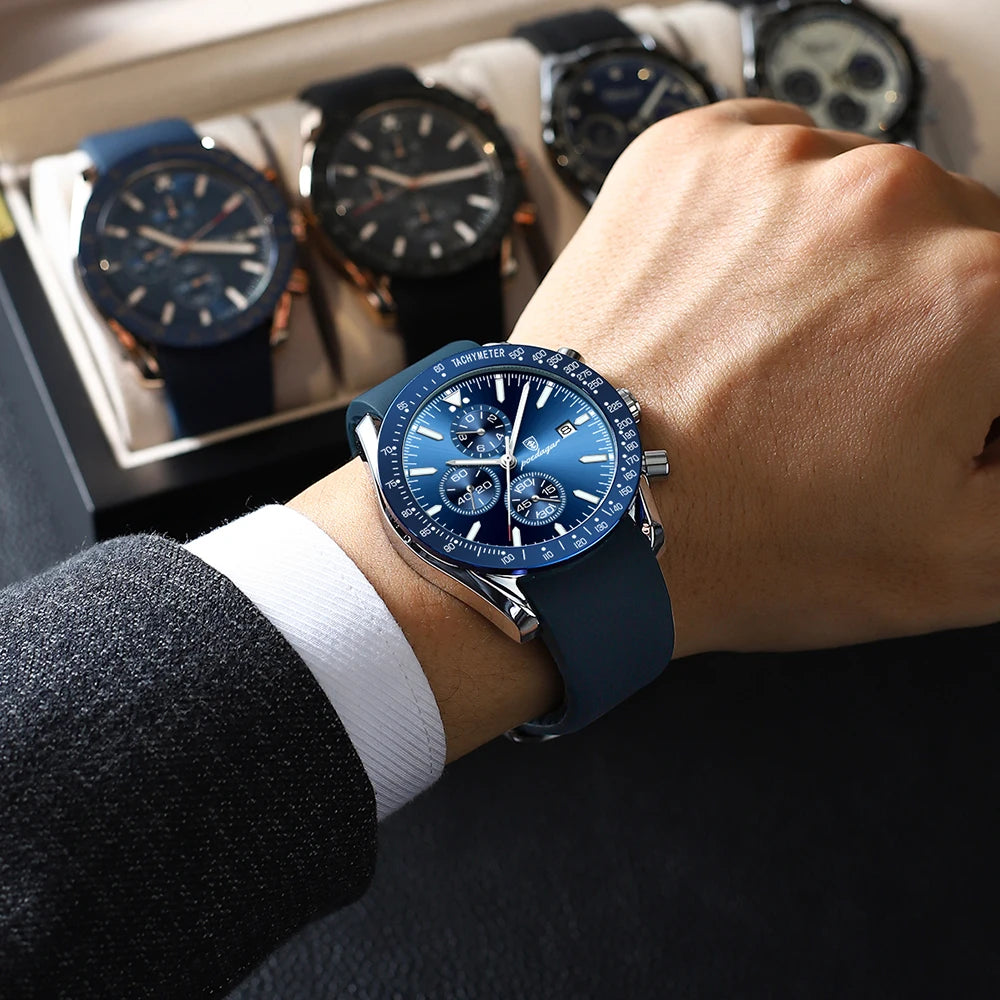 Relogio Cronógrafo POEDAGAR Chrono Leather 2