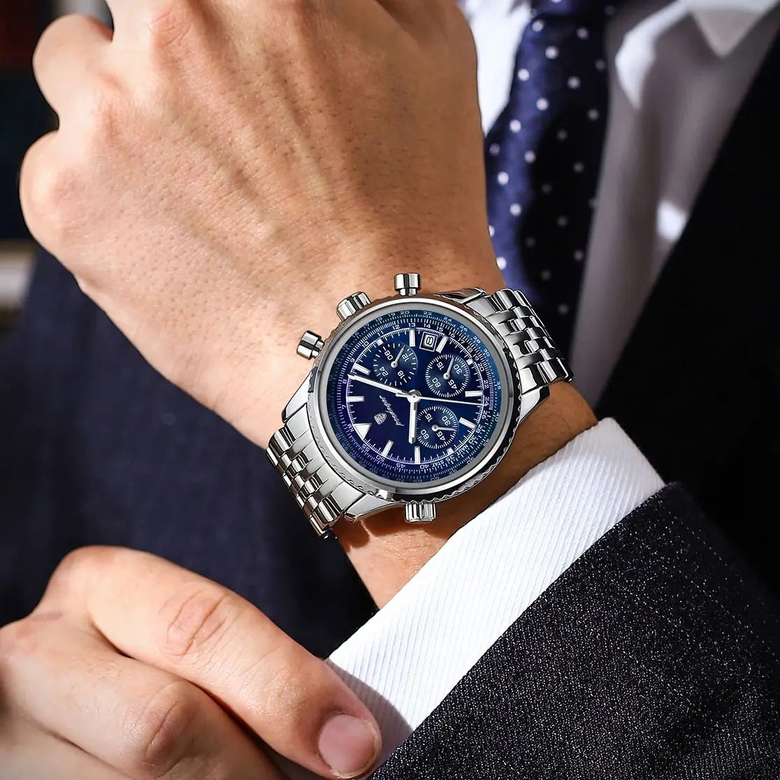 Relogio Cronografo POEDAGAR Nautilus Blue 2