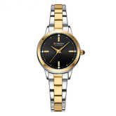 Relogio Feminino Dourado Preto Quartzo Elegant 
