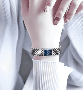 Relogio Feminino Quadrado Pequeno Azul Quartzo LIGE 89156 3