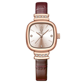Relogio Feminino Quadrado Pulseira de couro Quartzo 1