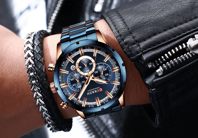 Relogio Masculino Azul Cronografo 8355 2