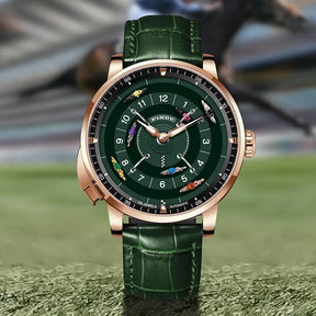 Relogio Masculino Couro Verde Mecanico PINDU Horse Racing  6