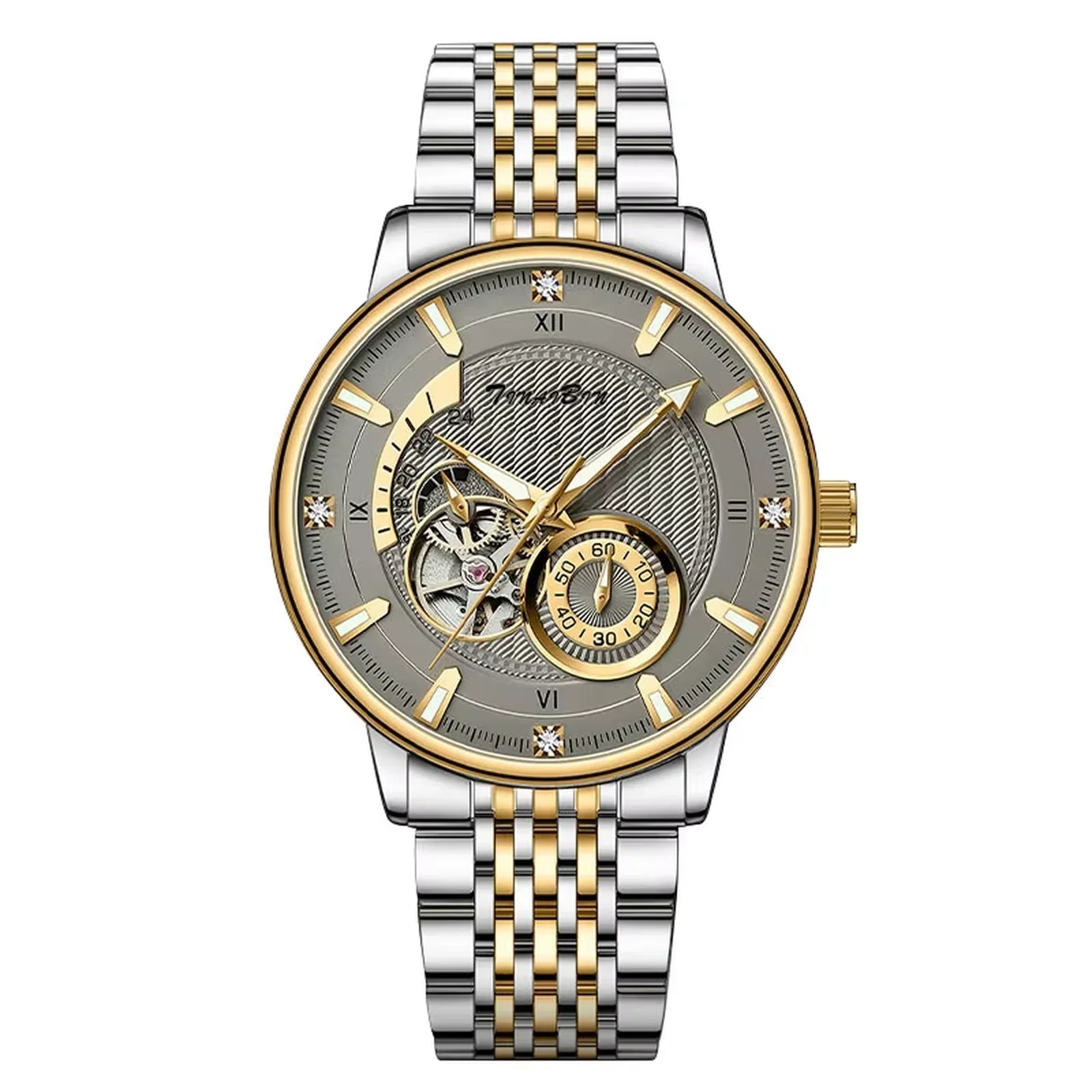 Relogio Masculino Dourado Automatico POEDAGAR Tourbillon 1